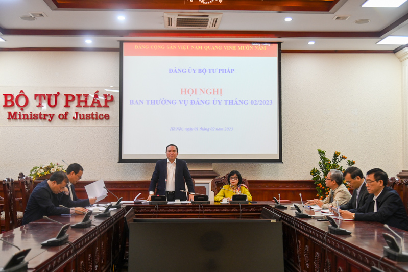 Hội nghị Ban thường vụ Đảng ủy Bộ Tư pháp tháng 02/2023