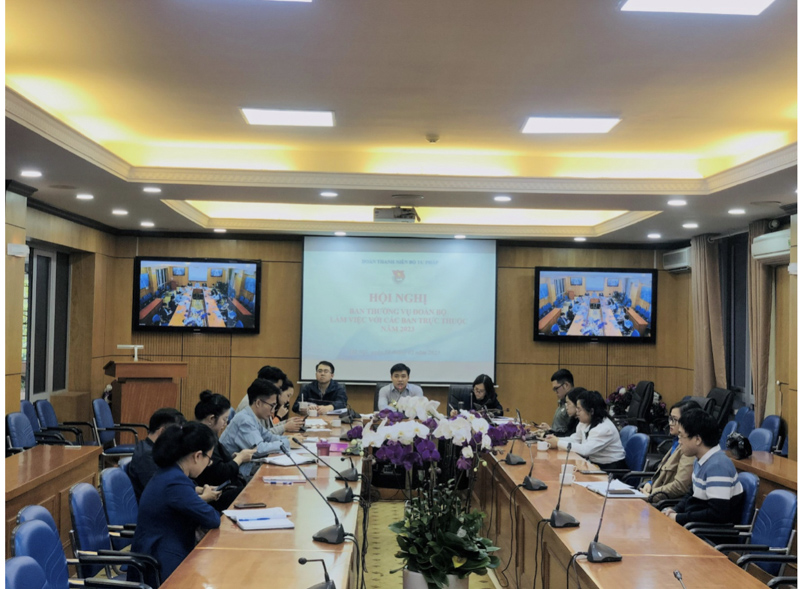 Ban Thường vụ Đoàn Bộ Tư pháp làm việc với các ban trực thuộc năm 2023