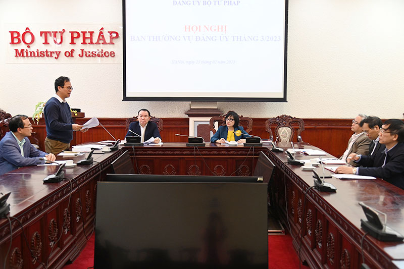 ​Ban Thường vụ Đảng ủy Bộ Tư pháp họp thường kỳ tháng 03/2023