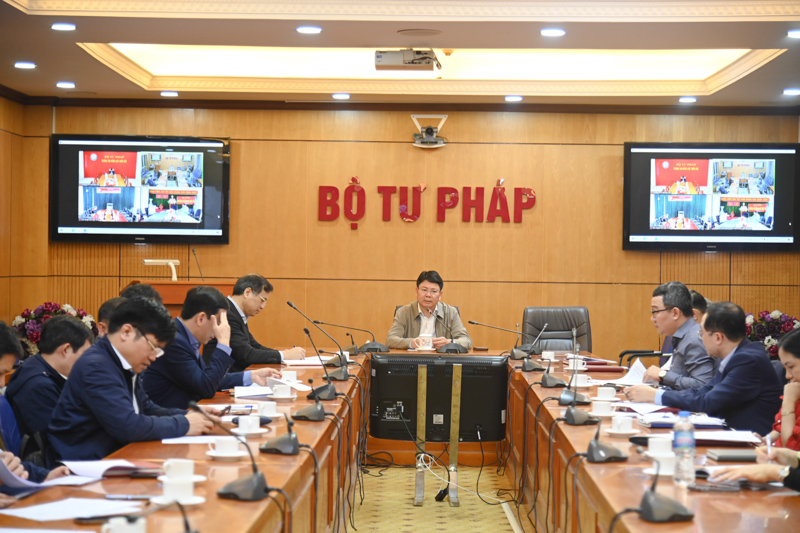 Lãnh đạo Bộ Tư pháp làm việc với các đơn vị về Kế hoạch thực hiện công tác PCTNTC năm 2023