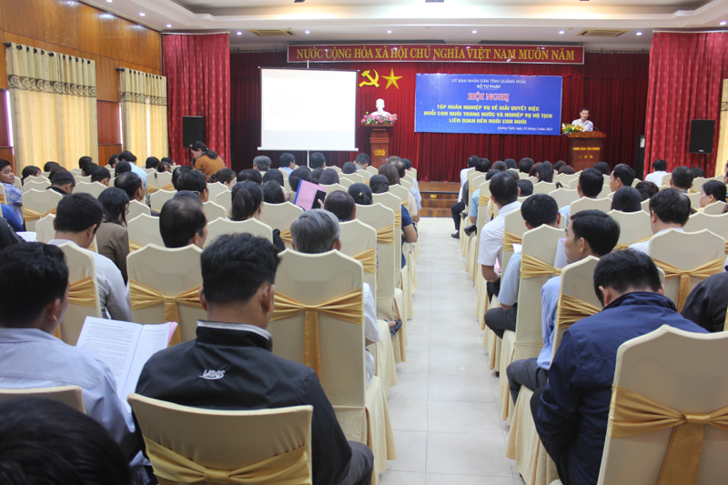 Quảng Ngãi: Tập huấn nghiệp vụ nuôi con nuôi trong nước và nghiệp vụ hộ tịch liên quan