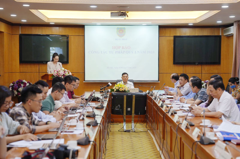 Họp báo Quý I/2023: Chỉ số PAR INDEX Bộ Tư pháp nằm trong Top 2 cơ quan có điểm số trên 90