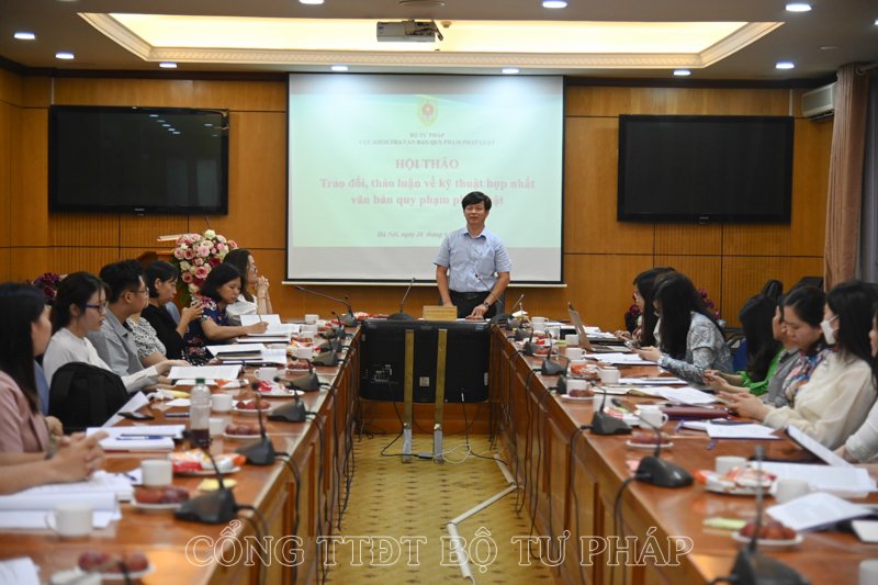 Cục KTVBQPPL: Tổ chức Hội thảo trao đổi, thảo luận về kỹ thuật hợp nhất văn bản quy phạm pháp luật