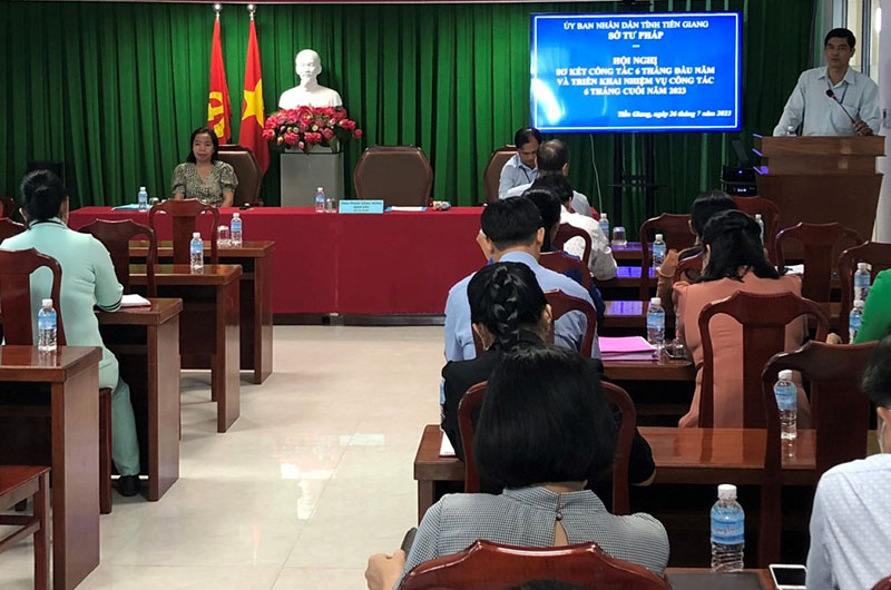 Sở Tư pháp Tiền Giang: Tổ chức Hội nghị triển khai công tác tư pháp 06 tháng cuối năm 2023