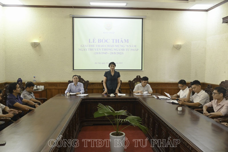 Lễ bốc thăm Giải thể thao chào mừng kỷ niệm 78 năm Ngày truyền thống ngành Tư pháp Việt Nam (28/8/1945-28/8/2023)