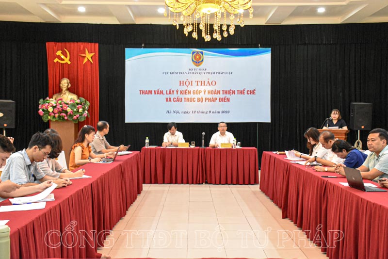 Hội thảo tham vấn, lấy ý kiến góp ý hoàn thiện thể chế và cấu trúc Bộ pháp điển