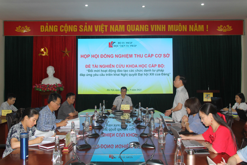 Học viện Tư pháp: Nghiệm thu cấp cơ sở Đề tài nghiên cứu khoa học cấp Bộ