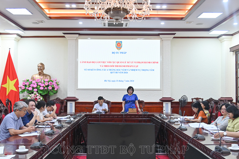 Chú trọng xây dựng, hoàn thiện thể chế về xử lý vi phạm hành chính, theo dõi thi hành pháp luật