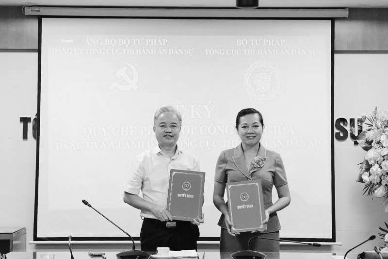 Ký kết Quy chế phối hợp công tác giữa Đảng ủy và Lãnh đạo Tổng cục Thi hành án dân sự