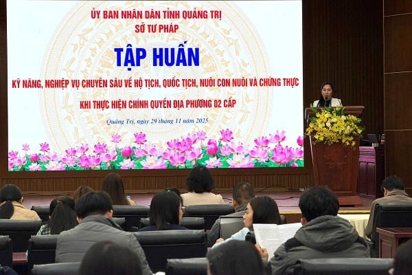 Tập huấn nghiệp vụ tư pháp - hộ tịch phục vụ mô hình CQĐP hai cấp tại phía Nam Quảng Trị
