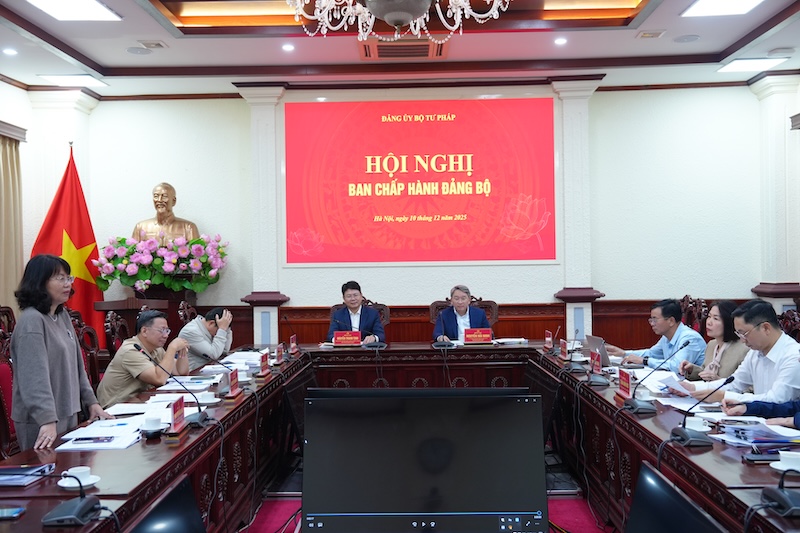 ​Hội nghị Ban Thường vụ Đảng ủy, Ban Chấp hành Đảng bộ, cán bộ chủ chốt Bộ Tư pháp