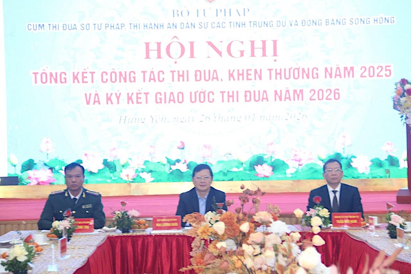 Cụm Sở Tư pháp và THADS các tỉnh Trung du và Đồng bằng Sông Hồng ký giao ước thi đua năm 2026