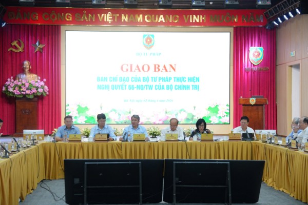 Giao ban Ban Chỉ đạo của Bộ Tư pháp thực hiện Nghị quyết 66 của Bộ Chính trị